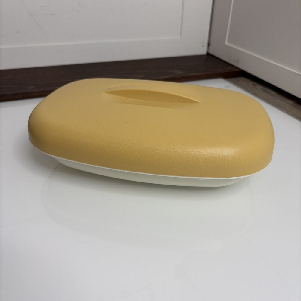 Vintage Tupperware Microwave Steamer Strainer Harvest Gold